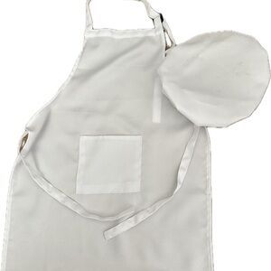 White Apron with Pocket and chef hat for age 9-10